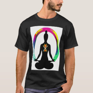 Camiseta Garota de Ioga Feminino Saudação ao Sol Meditação