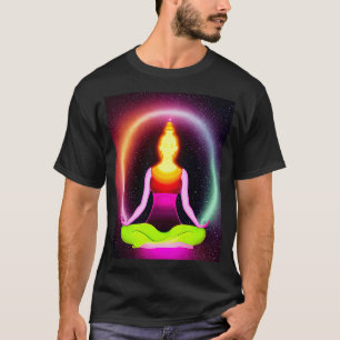 Camiseta Garota de Ioga Feminino Saudação ao Sol Meditação