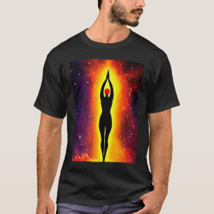 Camiseta Garota de Ioga Feminino Saudação ao Sol Meditação