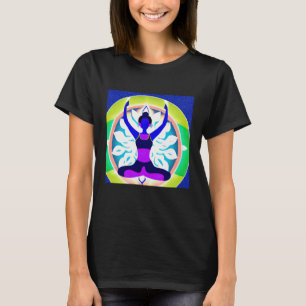 Camiseta Garota de Ioga Feminino Saudação ao Sol Meditação