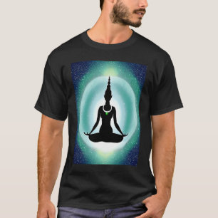 Camiseta Garota de Ioga Feminino Saudação ao Sol Meditação