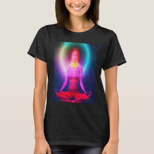 Camiseta Garota de Ioga Feminino Saudação ao Sol Meditação