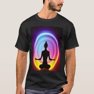 Camiseta Garota de Ioga Feminino Saudação ao Sol Meditação