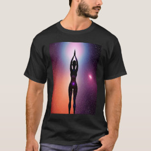 Camiseta Garota de Ioga Feminino Saudação ao Sol Meditação