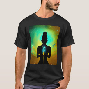 Camiseta Garota de Ioga Feminino Saudação ao Sol Meditação