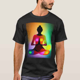 Camiseta Garota de Ioga Feminino Saudação ao Sol Meditação