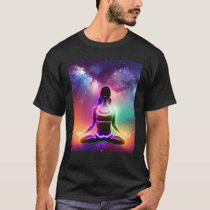 Camiseta Garota de Ioga Feminino Saudação ao Sol Meditação