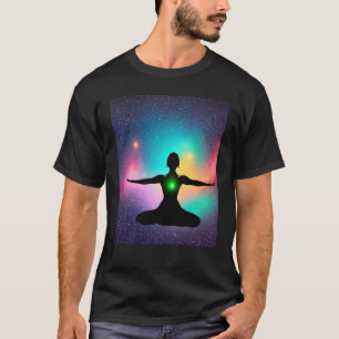 Camiseta Garota de Ioga Feminino Saudação ao Sol Meditação