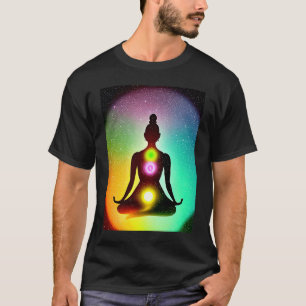 Camiseta Garota de Ioga Feminino Saudação ao Sol Meditação