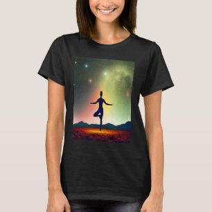 Camiseta Garota de Ioga Feminino Saudação ao Sol Meditação