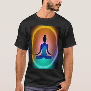 Camiseta Garota de Ioga Feminino Saudação ao Sol Meditação