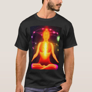 Camiseta Garota de Ioga Feminino Saudação ao Sol Meditação