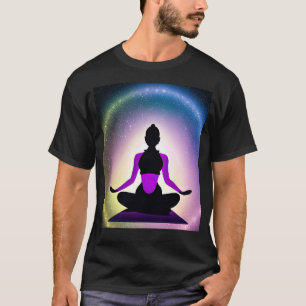Camiseta Garota de Ioga Feminino Saudação ao Sol Meditação