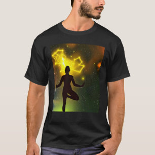 Camiseta Garota de Ioga Feminino Saudação ao Sol Meditação
