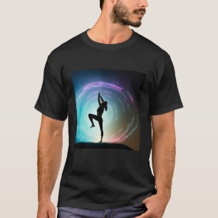 Camiseta Garota de Ioga Feminino Saudação ao Sol Meditação