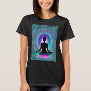 Camiseta Garota de Ioga Feminino Saudação ao Sol Meditação