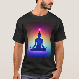 Camiseta Garota de Ioga Mulher Saudação ao Sol Meditação Ch