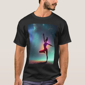 Camiseta Garota de Ioga Mulher Saudação ao Sol Meditação Ch