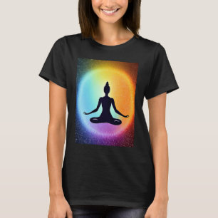 Camiseta Garota de Ioga Mulher Saudação ao Sol Meditação Ch