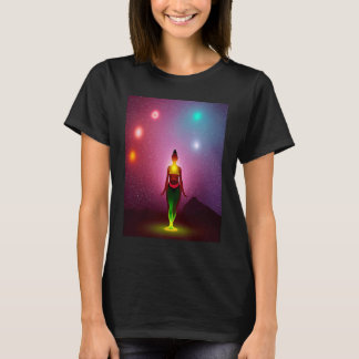 Camiseta Garota de Ioga Salutação ao Sol Feminina Meditação