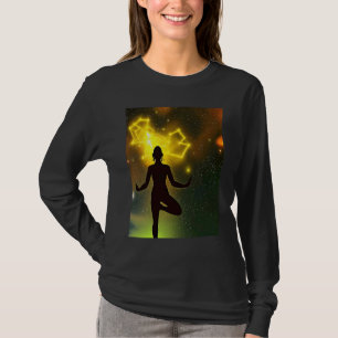 Camiseta Garota de Ioga Salutação Solar Feminina Meditação