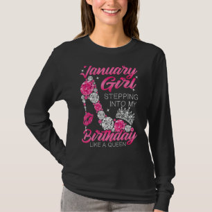 Camiseta Garota de janeiro entrando no meu aniversário de m
