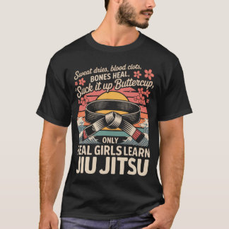 Camiseta Garota de Jiu Jitsu Retro Vintage t Coágulos de Sa