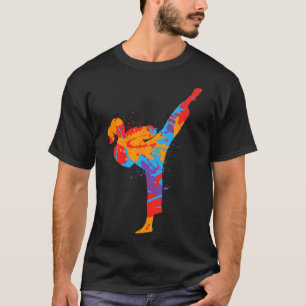 Camiseta Garota de Karatê Artes Marciais Coloridas Crianças