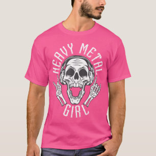 Camiseta Garota de Metal Pesado Rocha Metalhead Duro