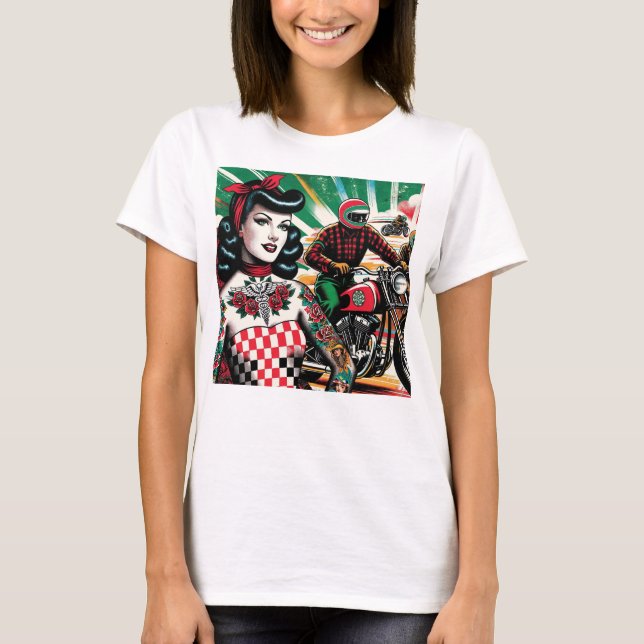Camiseta Garota de Motocicleta (Frente)