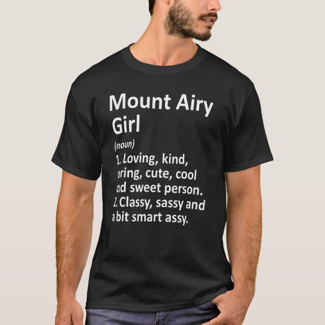 Camiseta Garota de Mount Airy Md Cidade de Maryland Raízes  (Frente)