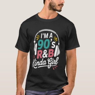 Camiseta Garota de Música RB dos Anos 90 com Fones de Ouvid