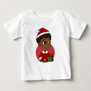 Camiseta Garota de Natal com um desenho afro