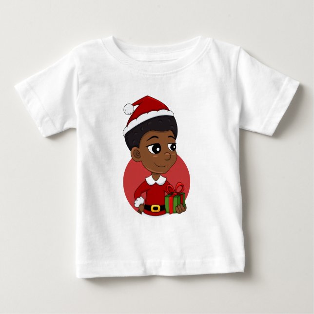 Camiseta Garota de Natal com um desenho afro (Frente)
