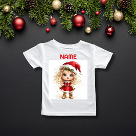 Camiseta Garota de Natal Quirky em Santa Hat