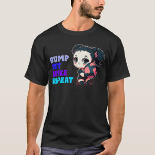 Camiseta Garota de Panda de Bonita e Voleibol