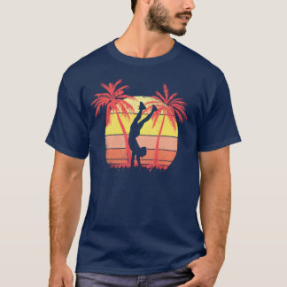 Camiseta Garota de Pé de Mão Verão Pôr do Sol 80s Amigos Pa