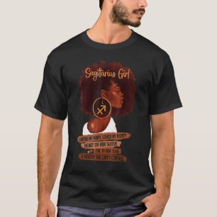 Camiseta Garota de Sagitário Para Mulheres Negras Melanina