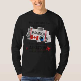 Camiseta Garota de Saskatoon Cartão de Embarque de Saskato