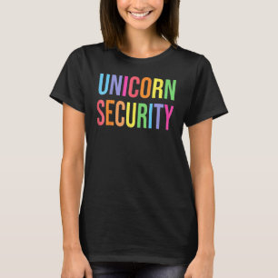 Camiseta Garota de Segurança do Unicórnio Pai Mãe Filha