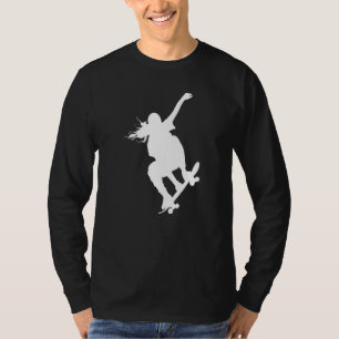 Camiseta Garota de Skate Entusiasta de Skate Skateboarding