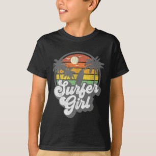 Camiseta Garota de Surf Praia Retro Anos 70 Surfing Vintage