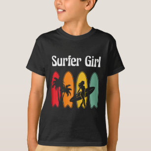 Camiseta Garota de Surfe Prancha de Surfe Mulheres Retro