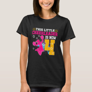 Camiseta Garota de Torcida de Aniversário de 4 Anos Menina