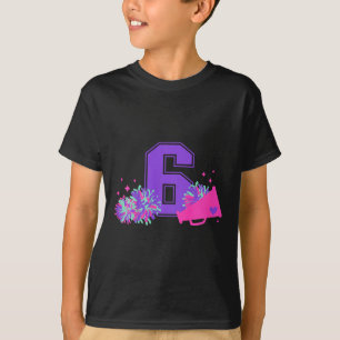 Camiseta Garota de Torcida no Aniversário de 6 Anos Cheerle