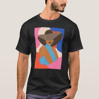 Camiseta Garota de Verão com Chapéu Mulheres modernas rosto