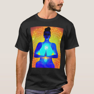 Camiseta Garota de Yoga Salutação Solar Feminina Meditação 