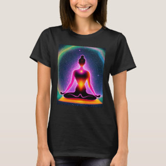 Camiseta Garota de Yoga Salutação Solar Feminina Meditação 