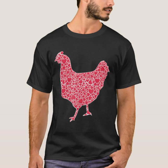 Camiseta Garota Dia de os namorados De Galinhas Hen Fowl Lo (Frente)