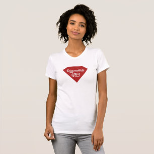 Camiseta Garota Diamante Gráfico Retro Vermelho & Branco Ti